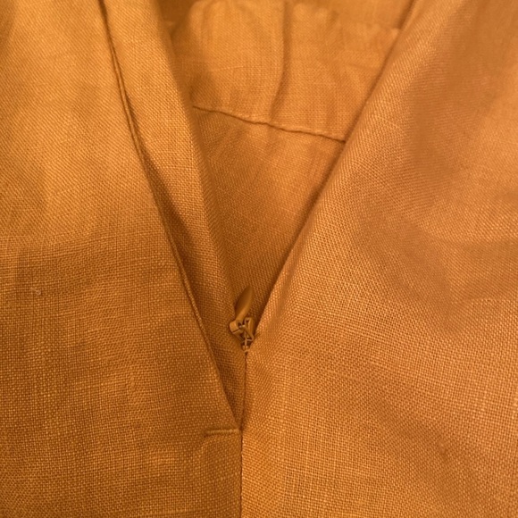 J Jill Love Linen Wide Leg Cropped Pants Butter Yellow Size LARGE - Picture 6 of 10